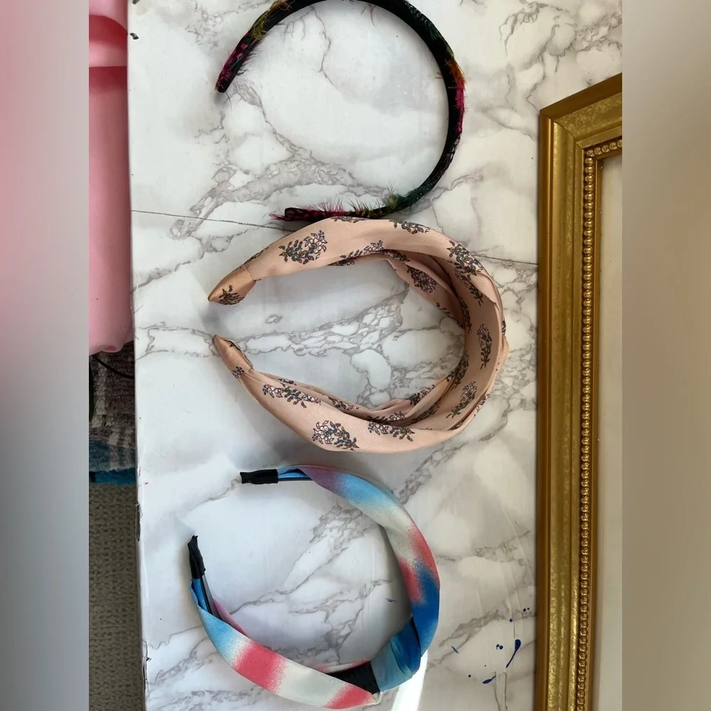 Colorful Feather and Floral Headband Bundle (3) Soft and Comfortable - Picture 4 of 8